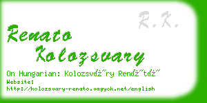 renato kolozsvary business card